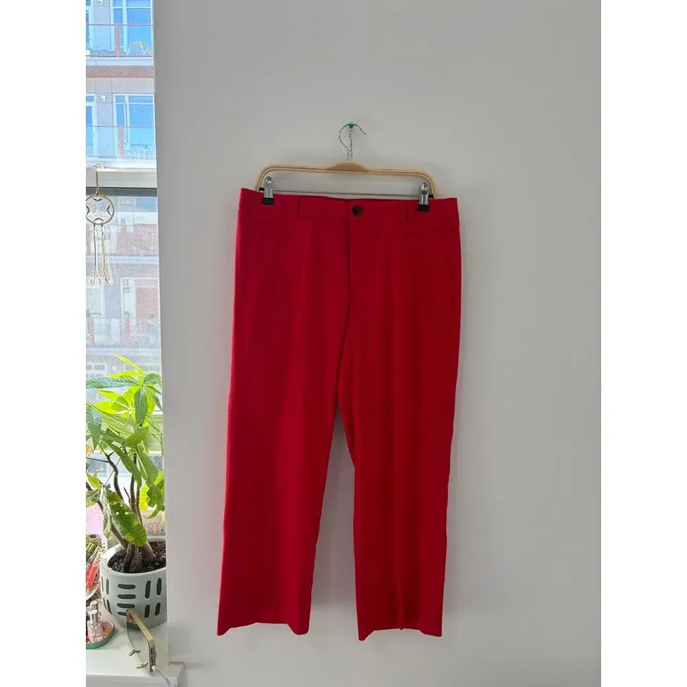 Banana Republic Red Linen Logan Crop Pants Size 10